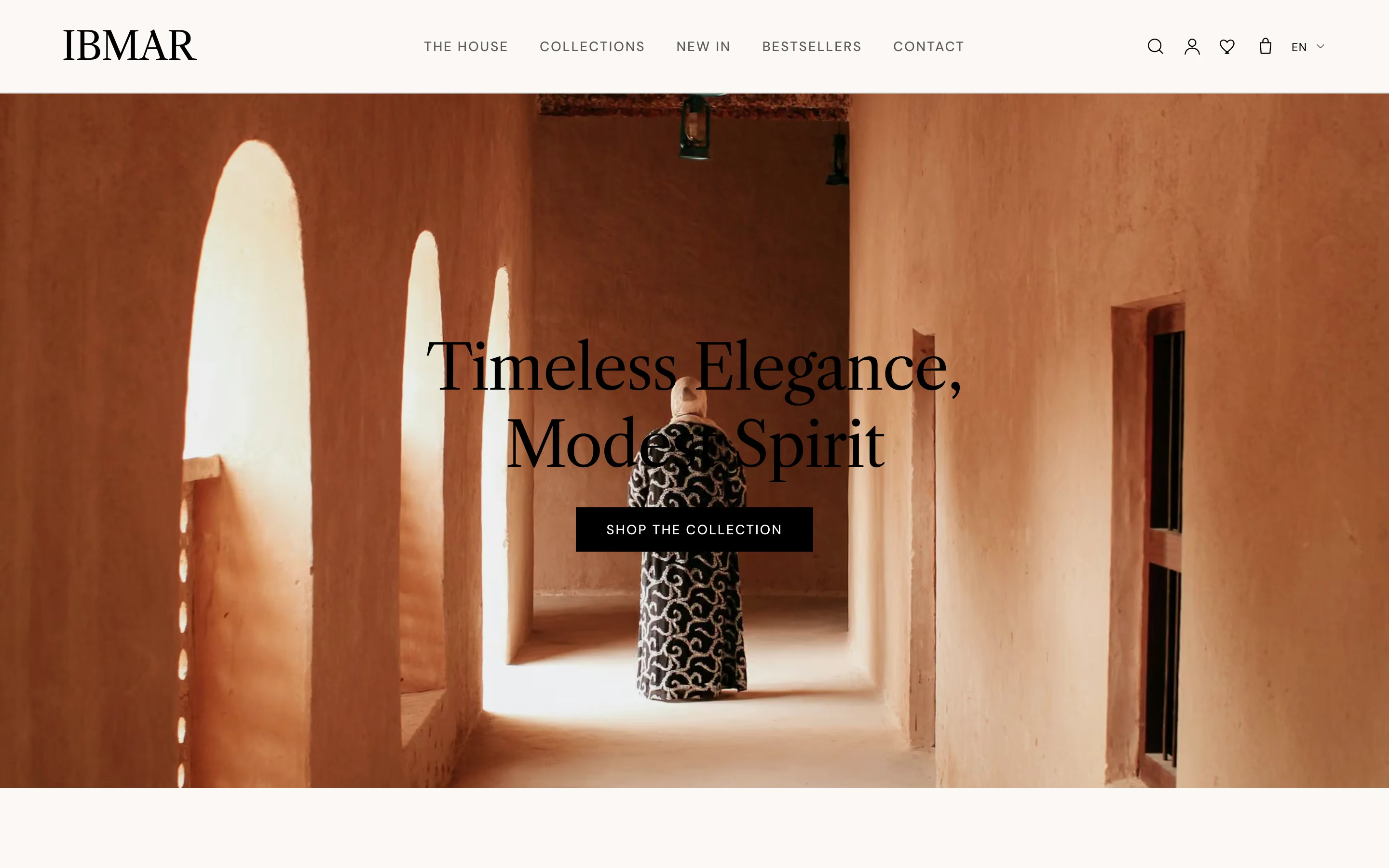 The IBMAR homepage: a sunlit corridor under the line Timeless Elegance, Modest Spirit